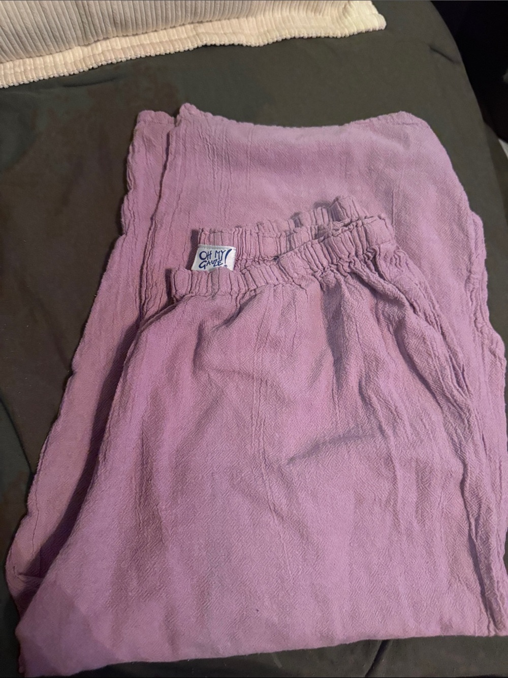 Oh My Gauze! Lavender Elastic-Waist Capris